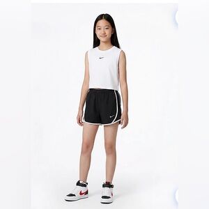Nike Women's Black and White Athletic Shorts